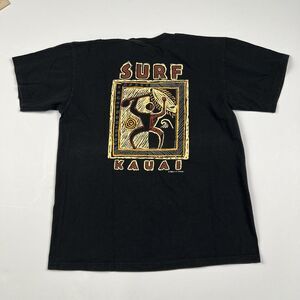 Surf Kauai Surfing Black Single Stitch T Shirt Mens Large Hawaii Rivaltees